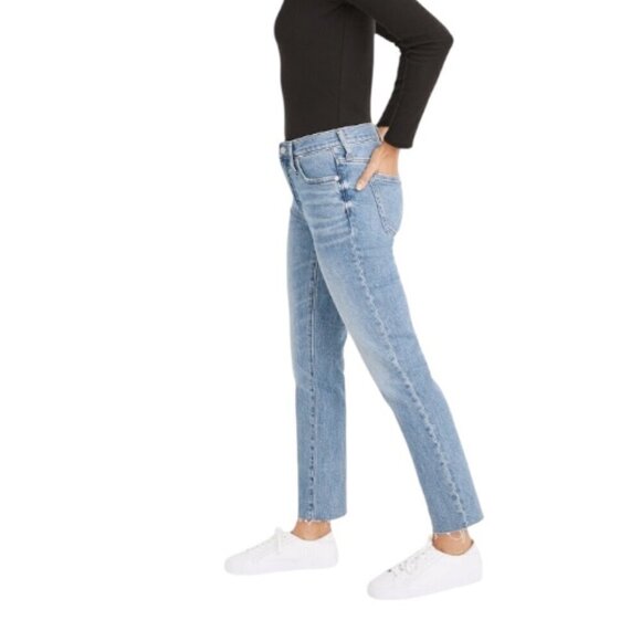 Madewell Womens Midrise‎ Perfect Vintage Jeans Raw Hem Size 24 - Picture 1 of 9